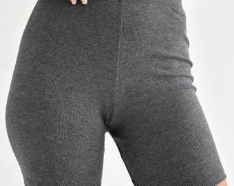 Ribbed Cotton Blend Pajama Shorts: Comfortable Lounge Bottoms for Women