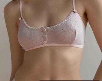 Bralette in cotone biologico: reggiseno senza ferretto con spalline regolabili