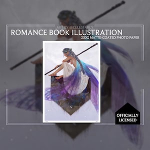 Oficjalnie licencjonowany wydruk artystyczny „Smoke and Scar” – sztuka ścienna fantasy, wystrój książkowy, ilustracja romantyczna, estetyka romantyczna, książkowy – nr 16