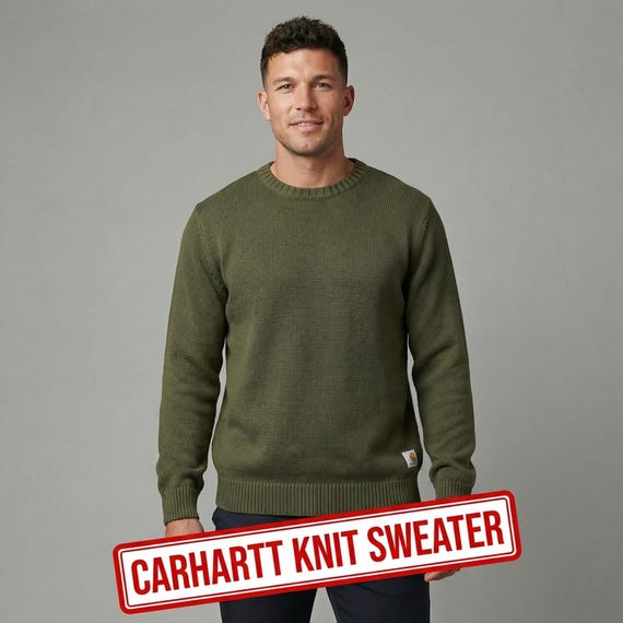 Carhartt WIP オリーブグリーン ニットセーター | サイズ L 