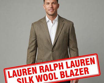 Blazer vintage Lauren Ralph Lauren – Misto lana e seta – XL (torace 59 cm)