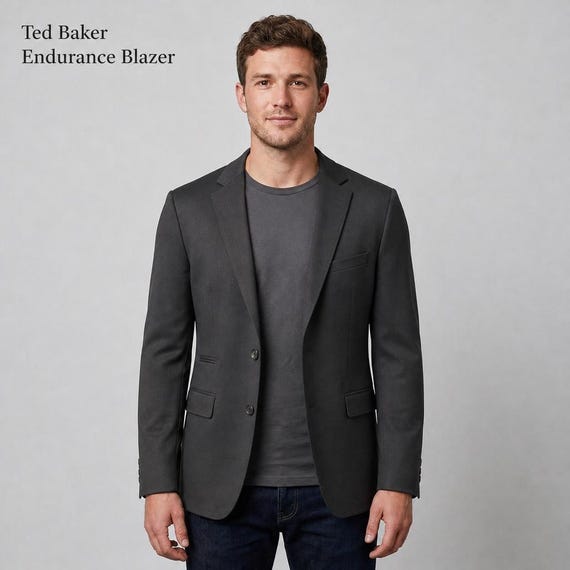 Ted Baker, Vintage Ted Baker Endurance Blazer Mens Medium 40L Black 100 Wool Tailored Jacket