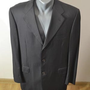 Canali Men's Wool Blazer – Size L – Super 120's Italian Fabric – Classic Dark Gray Suit Jacket