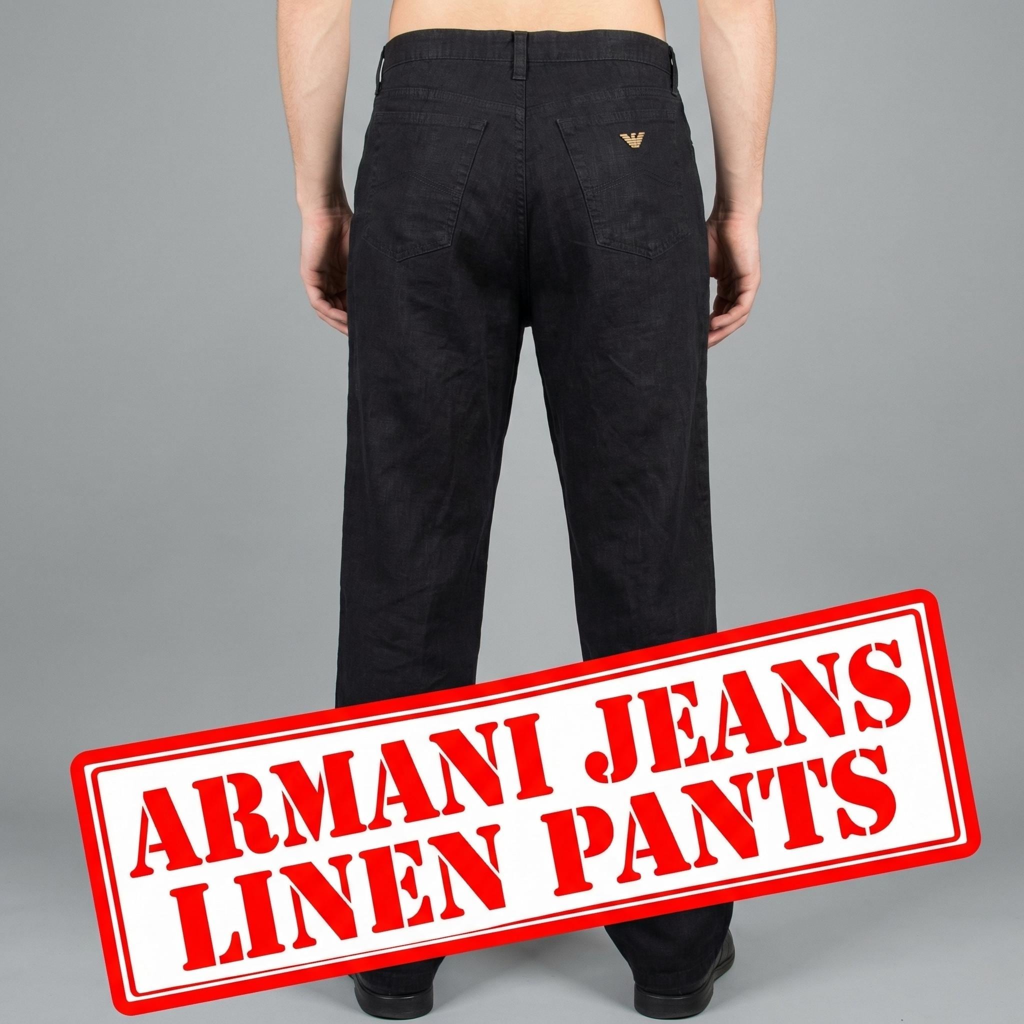 80s Armani Jeans Pure Linen Baggy Slacks 80s Armani Jeans Pure