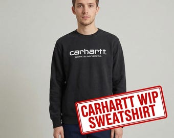Carhartt WIP Black Logo Sweatshirt | Men's Jumper Size S