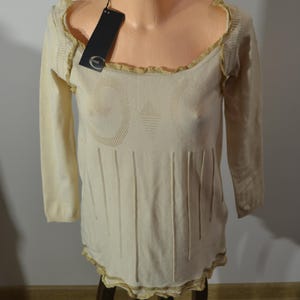 Roberto Cavalli Women&#39;s Knit Sweater – Ivory Beige – New with Tags – Elegant Italian Design