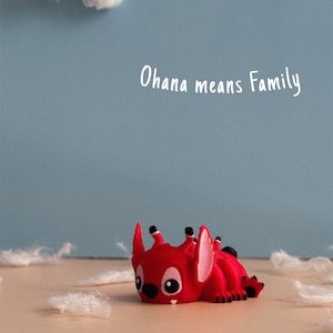 Niedlicher Stitch Schlüsselanhänger - Ohana bedeutet Familie Articated Stitch Taschenanhänger