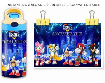 SONIC 12 Unzen Tumbler Wrap PNG, Disney inspiriert, Ozean Thema, Polynesier, digitaler Download, bearbeitbar in Canva, Sublimationsdesign, Kinder Geschenk