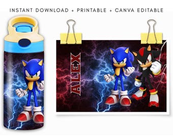 SONIC 12 Unzen Tumbler Wrap PNG, Disney inspiriert, Ozean Thema, Polynesier, digitaler Download, bearbeitbar in Canva, Sublimationsdesign, Kinder Geschenk