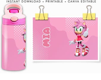 Emballage pour verre 12 oz SONIC, inspiré de Disney, thème océan, polynésien, téléchargement numérique, modifiable sur Canva, sublimation, cadeau pour enfant