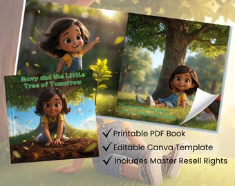 Histoire de planter des arbres pour enfants à imprimer, livre environnemental pour enfants, livre de contes modifiable sur toile, livre pour enfants personnalisé Mavy, PDF préscolaire