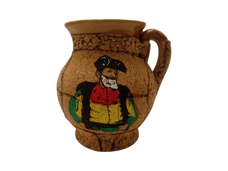Ánfora SARDA de cerámica y corcho, vintage, hecha a mano en Italia, Jarrón artístico sardo, Arte sardo, Ánfora vintage de cerámica sarda imagen 2