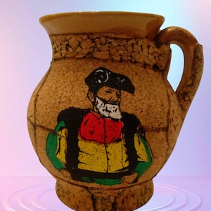 Ánfora SARDA de cerámica y corcho, vintage, hecha a mano en Italia, Jarrón artístico sardo, Arte sardo, Ánfora vintage de cerámica sarda imagen 1