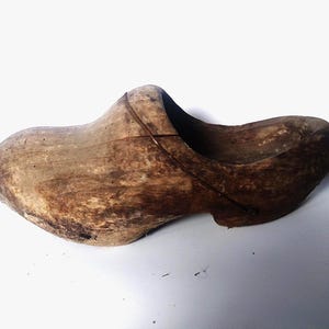 Antique Wooden Clog Vintage Italy, Raw Wooden Clog Handmade ITALY, Handmade Wooden Italy, Old Wooden Clog, Antique Wooden Shoe