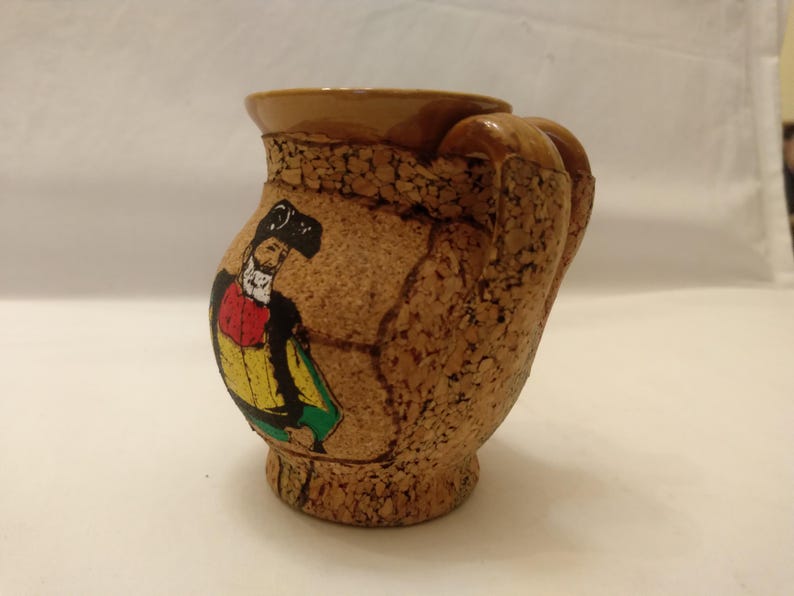 Ánfora SARDA de cerámica y corcho, vintage, hecha a mano en Italia, Jarrón artístico sardo, Arte sardo, Ánfora vintage de cerámica sarda imagen 11