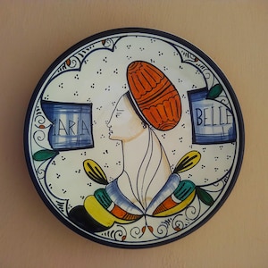 Vintage Faenza Ceramic Plate Portrait of a Lady Renaissance Style Plate Vintage Artistic Ceramic Plate Maria Belle Handmade ITALY