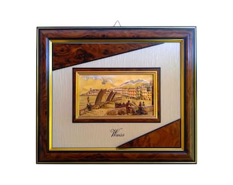 SV925 イタリア レリーフ 銀製 風景画 絵画 ヴィンテージ絵画芸術作品イタリア浅浮き彫りシルバーゴールドメタル3D