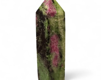 Ruby Zoisite Tower: Polished Healing Crystal Point, Heart Energy