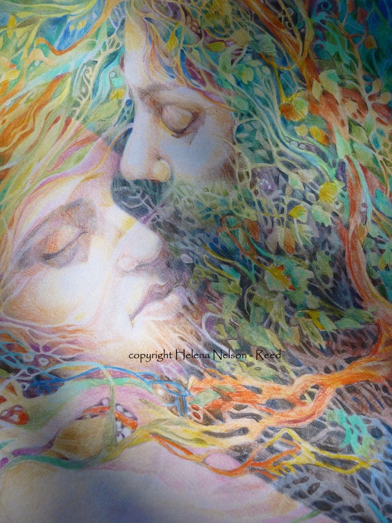 Items similar to Lovers, beautiful signed fine art print