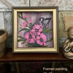 Elija el número de regalo de cumpleaños o aniversario, regalos de cumpleaños 30/40/50/60 para ella, regalo de pintura acrílica enmarcada para un amigo