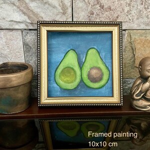 Decoración de cocina moderna, arte mural de comida, arte mural acrílico enmarcado, regalo para el hogar, decoración del hogar enmarcada, pintura acrílica de aguacate, pintura de naturaleza muerta