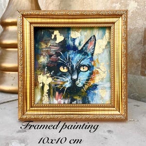 Pet Portraits, Abstract Oil Cat, Original Cat Oil Painting, Cat Portrait, Black Cat, Cat Painting, Cat Art, Animal Painting, Original Art, G