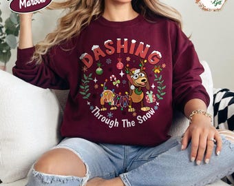 Bluza świąteczna Slinky Dog: Comfort Colors, świąteczny okrągły dekolt