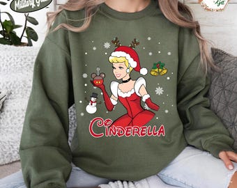 Cinderella Christmas Sweatshirt, Holiday Disney Princess Crewneck