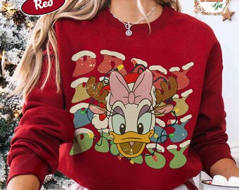 Daisy Duck Christmas Sweatshirt, Retro Disney Holiday Crewneck