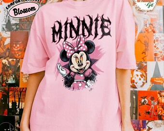 Minnie Mouse Halloween T-Shirt, Gothic Disney Tee, Comfort Colors