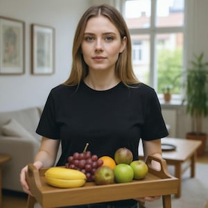 Wooden Breakfast Tray Table with Folding Legs, Hand-made Oak Wood Foldable Breakfast Bed Tray, Laptop Bed Desk, Gift for Her or Him