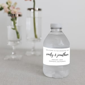 Printable Rehearsal Dinner Water Bottle Label, DIY Wedding Drink Label, Custom Wedding Water Bottle Wrap, Wedding Table Decor Sign