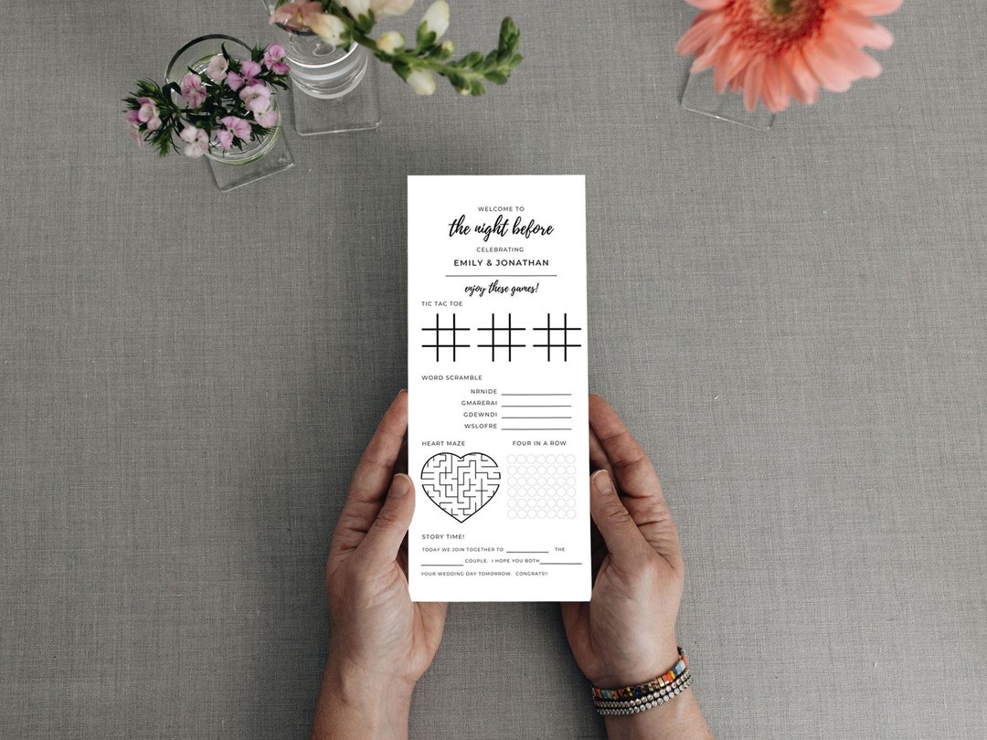 Wedding Rehearsal Dinner Games Card, Wedding Rehearsal Dinner ...