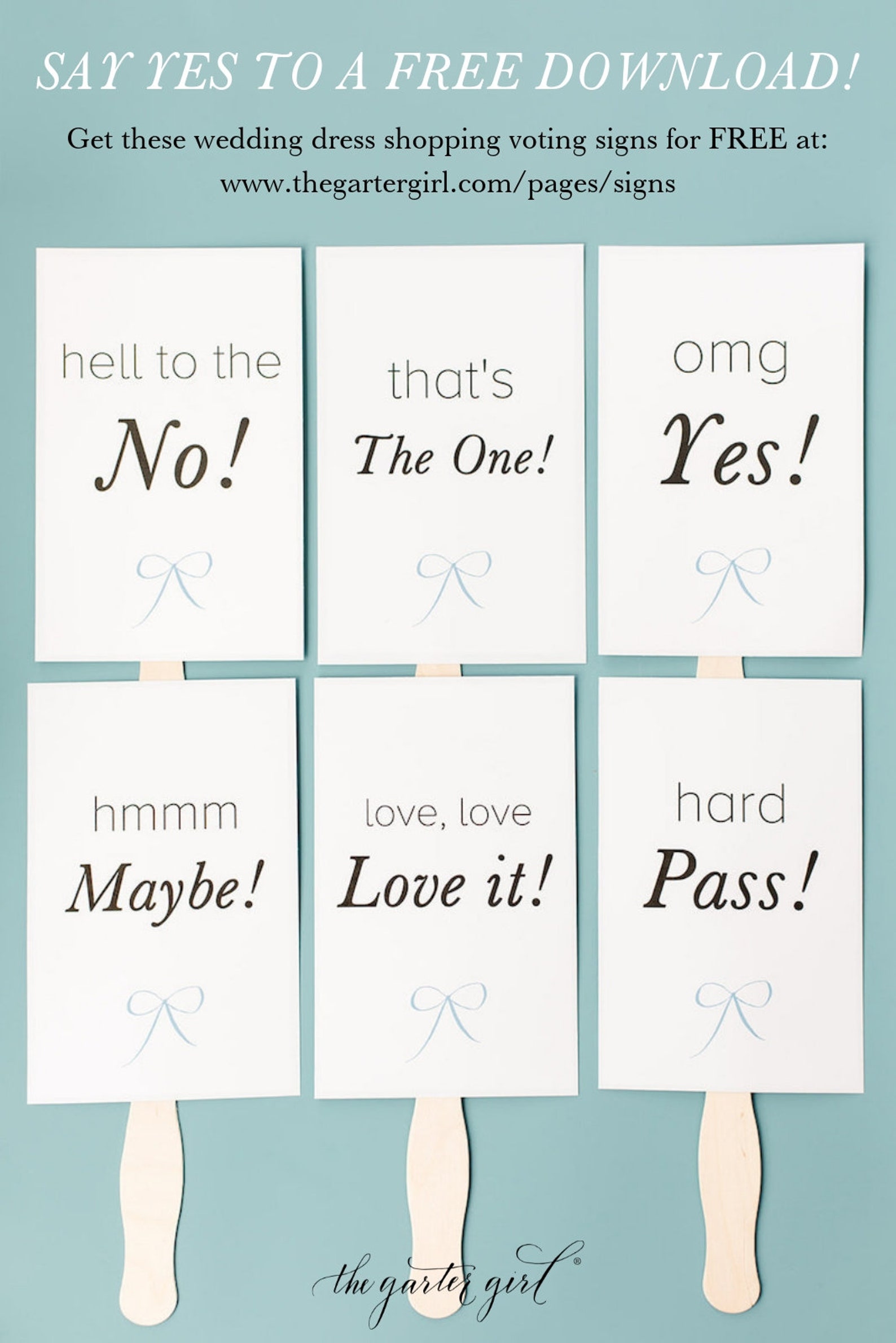 Wedding Dress Shopping Voting Signs Download I Said Yes to Etsy