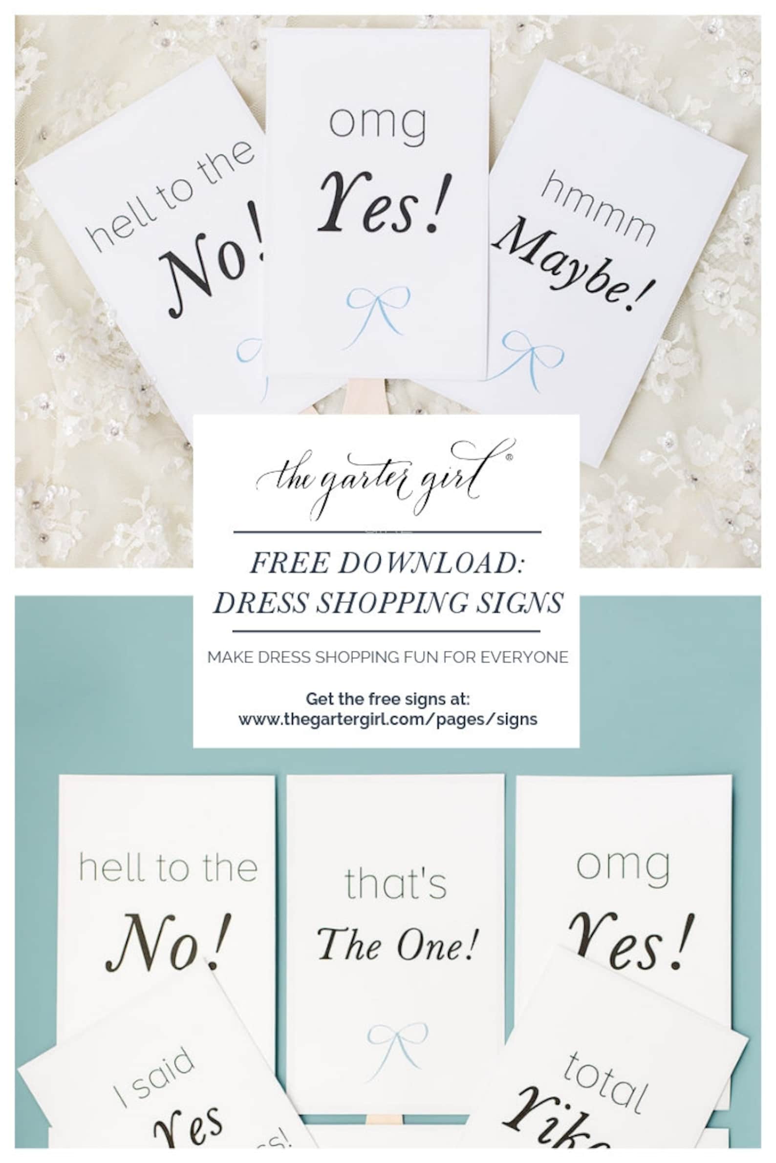 Wedding Dress Shopping Voting Signs Download I Said Yes to Etsy