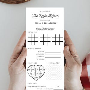 Carte de jeu pour le dîner de répétition de mariage, modèle de soirée pizza décontractée décontractée, thème de soirée de noces avant la fête, décoration de répétition de mariage modifiable