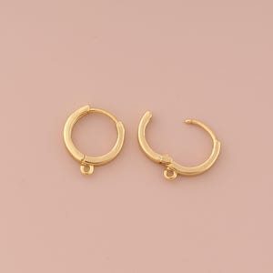 18K Gold Earring Accessories,Hoop Earrings,Hoop Earrings for DIY Jewelry Making Supply