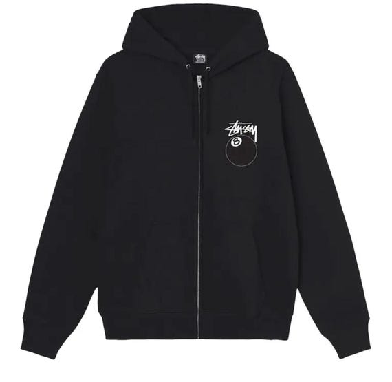 Black 8-ball Graphic Zip Hoodie - Urban Streetwear Inspired