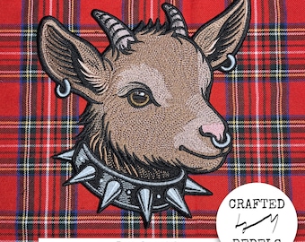 Toppa Ricamata Satanica Con Capra E Pentagramma, 7,5 Cm, Da Stirare O Cucire - 2