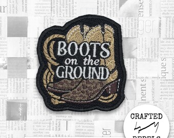 Embroidered Cowboy Boots Patch: Boots on the Ground, Sew-On (2.7x2.9")