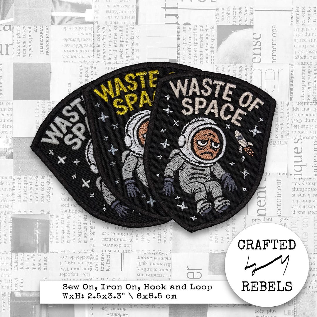 Sad Astronaut Embroidered Patch: Space Meme Badge - Sew On, Iron On ...