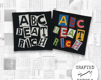 Eat Rich Collage Patch, Iron On, Velcro, Sew On, Statement Art Patch