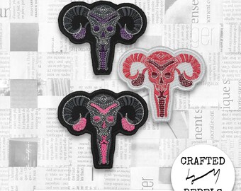 Gothic Womb Embroidered Patch: Sew On / Iron On