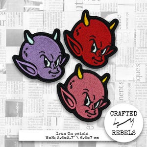 Iron On Embroidered Devil Boy, Imp Patch (DDP) — Alternative Clothing Accessory