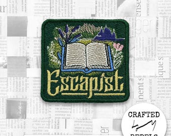 Escapist Embroidered Patch: Open Book Fantasy (Sew On/Iron On)