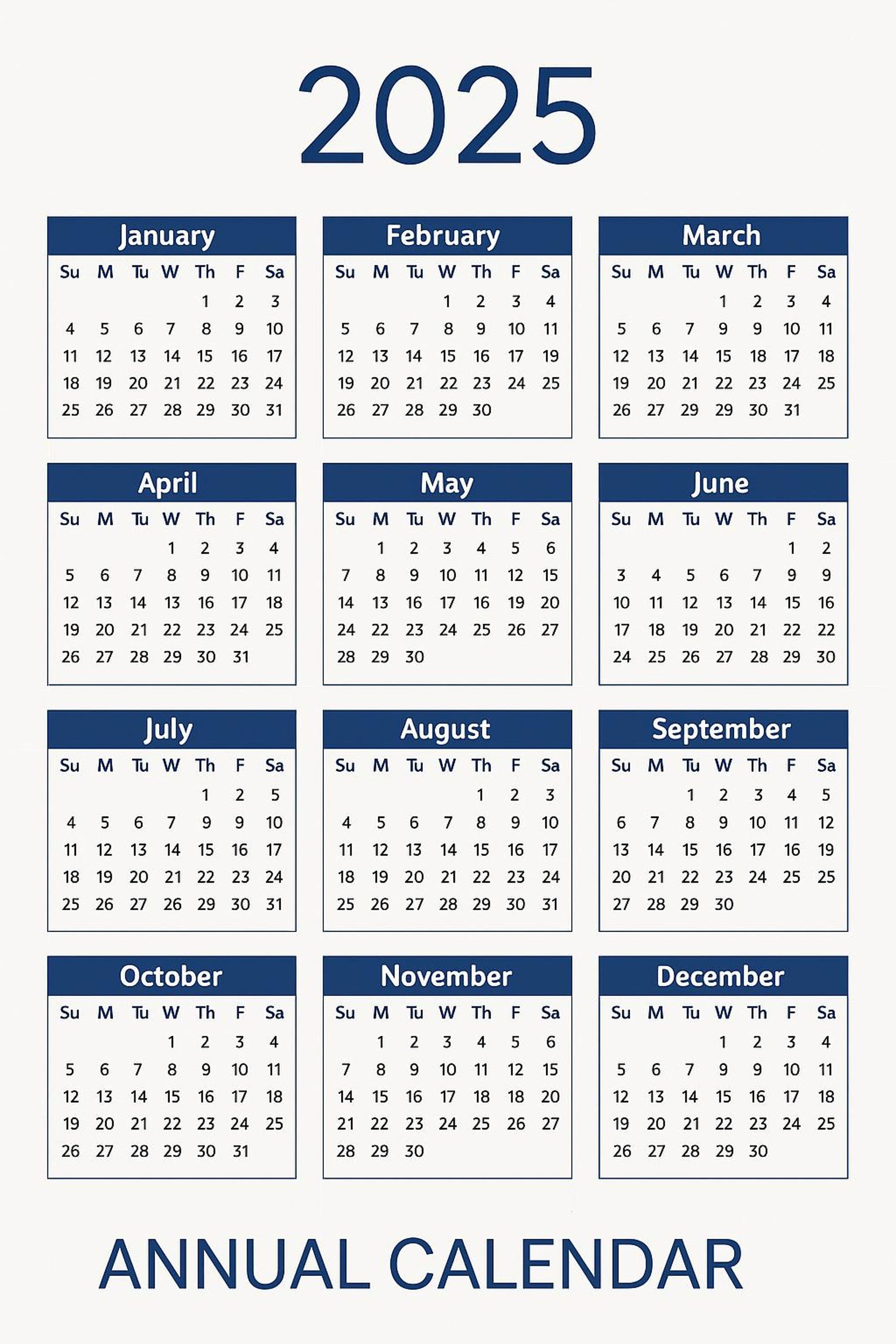2025 CALENDAR PRINTABLE FREE DOWNLOAD EXCEL visual data 7