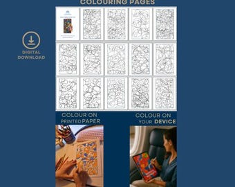 Abstract Coloring Book: 40 Mindful Designs for Stress Relief (Digital Download)
