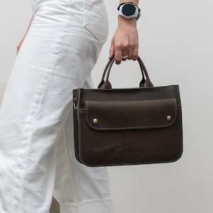 Sac à main pour femme, sac de travail en cuir, sac à main minimaliste quotidien, sac à main bandoulière personnalisé, cadeau petite amie, sac de ville fait main