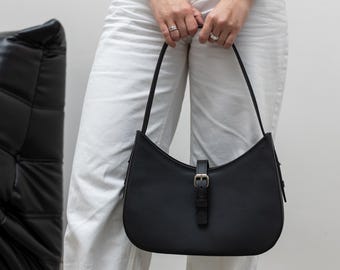 Bolso de media luna de cuero, bolso de media luna hecho a mano, bolso de noche con asa superior, bolso pequeño para uso diario, bolso personalizado, regalo de cumpleaños para mujer