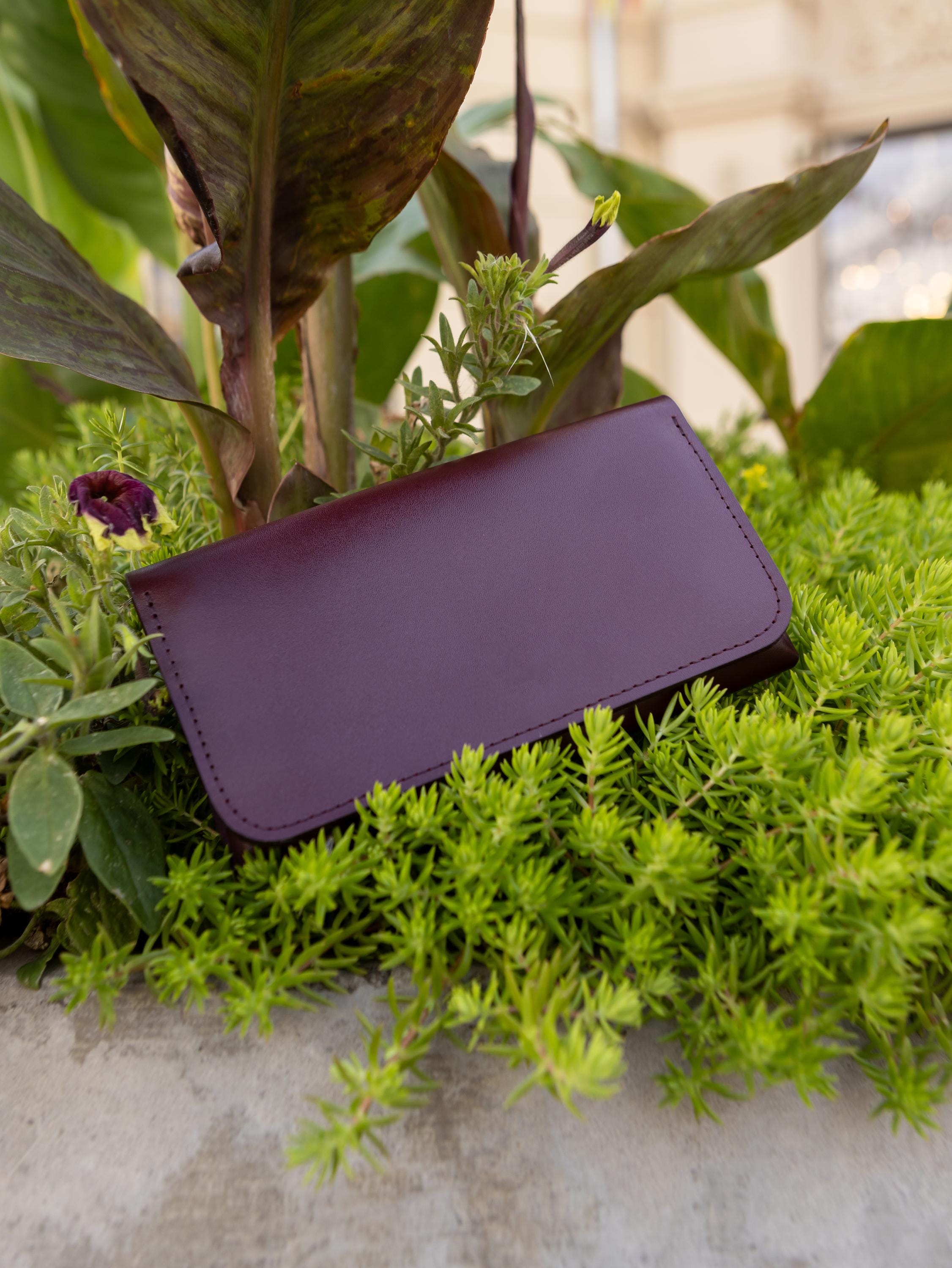 Long Burgundy Wallet, Womens Card Holder, Personalized Leather